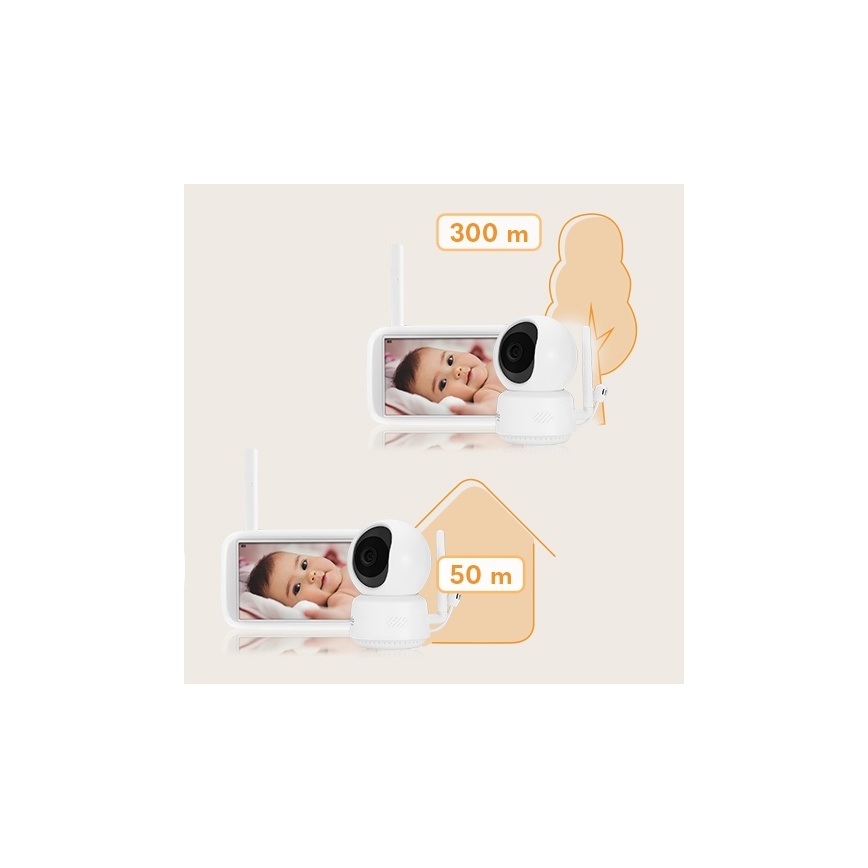 Lionelo - Otroška varuška z monitorjem BABYLINE 9.1 5V 3600 mAh