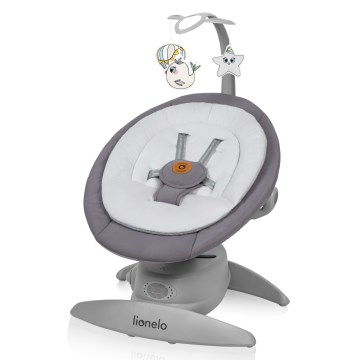 Lionelo - Otroška zibka z melodijo MELL Grey Stone 4xAA + daljinski upravljalnik