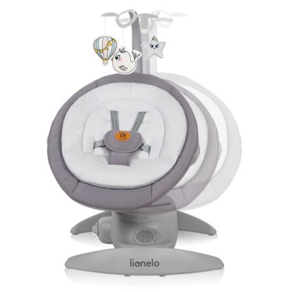 Lionelo - Otroška zibka z melodijo MELL Grey Stone 4xAA + daljinski upravljalnik