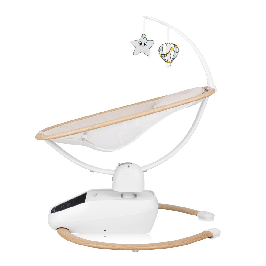 Lionelo - Otroška zibka z melodijo OLIVIA bež naravna + daljinski upravljalnik