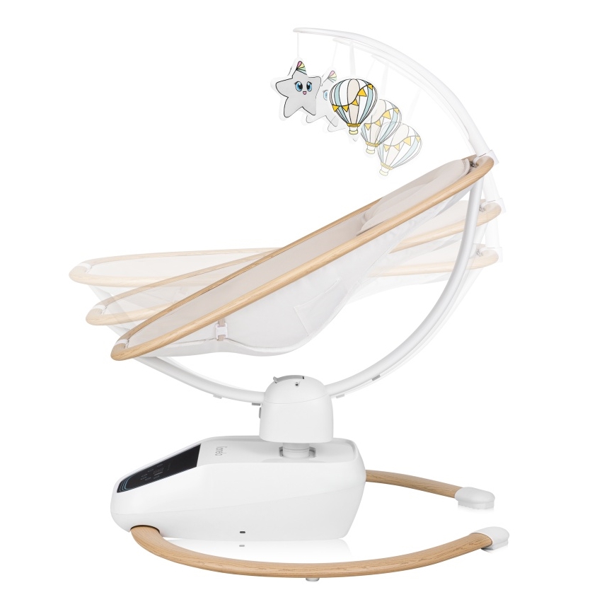 Lionelo - Otroška zibka z melodijo OLIVIA bež naravna + daljinski upravljalnik