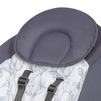 Lionelo - Otroška zibka z melodijo RALF 4xAA siva-bela + daljinski upravljalnik