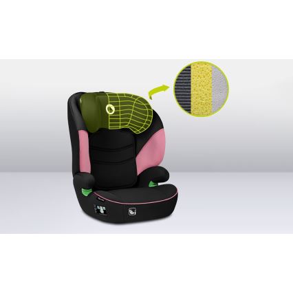 Lionelo - Otroški avtosedež LARS i-Size 100-150 cm črna/rožnata