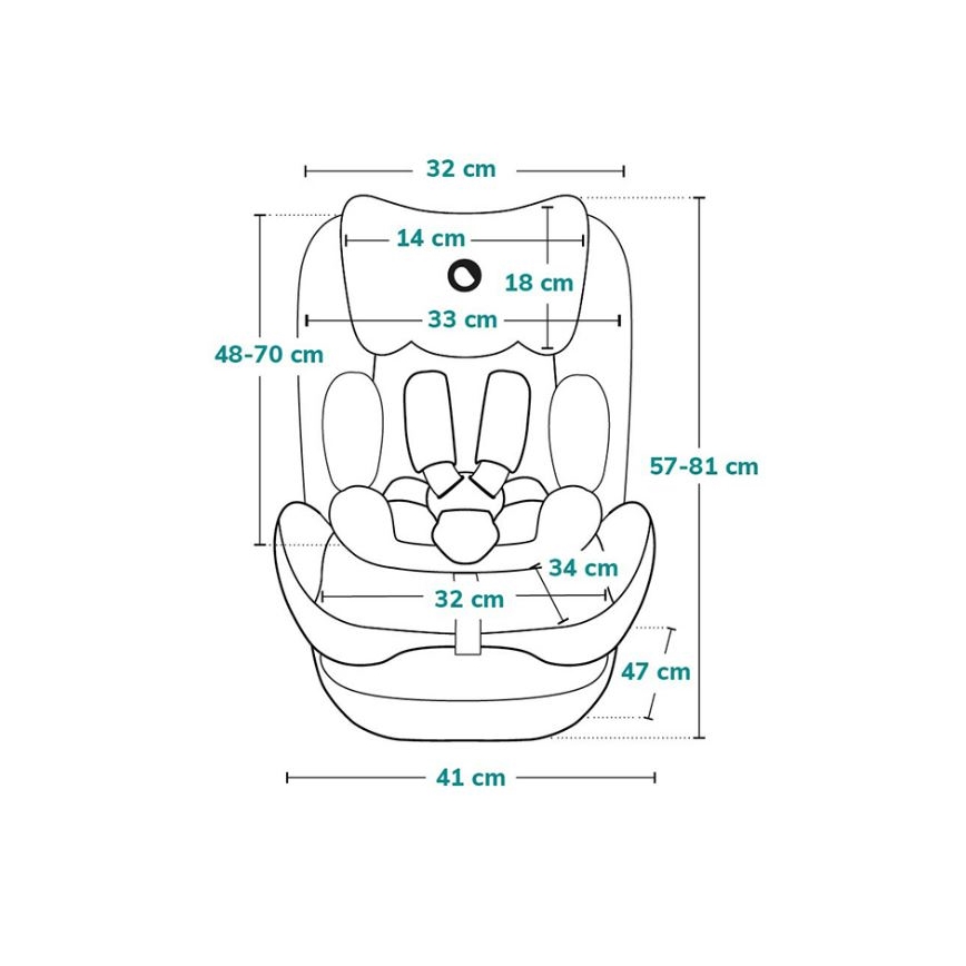 Lionelo - Otroški avtosedež NEAL i-Size 100-150 cm, zeleno-turkizna