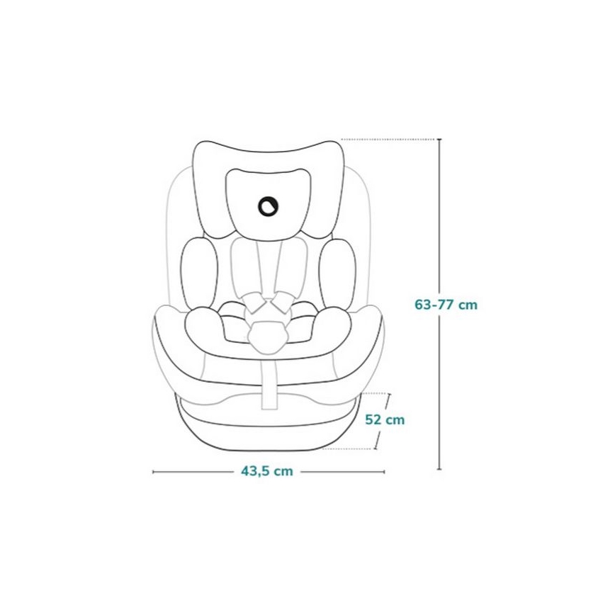 Lionelo - Avtosedež z vrtljivo bazo BASTIAAN ONE i-Size 40-150 cm Sivi kamen