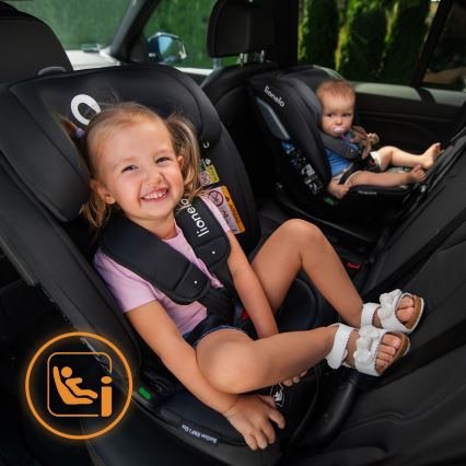 Lionelo - Otroški avtosedež z vrtljivo bazo BASTIAAN i-Size 40-150 cm, črn karbonski