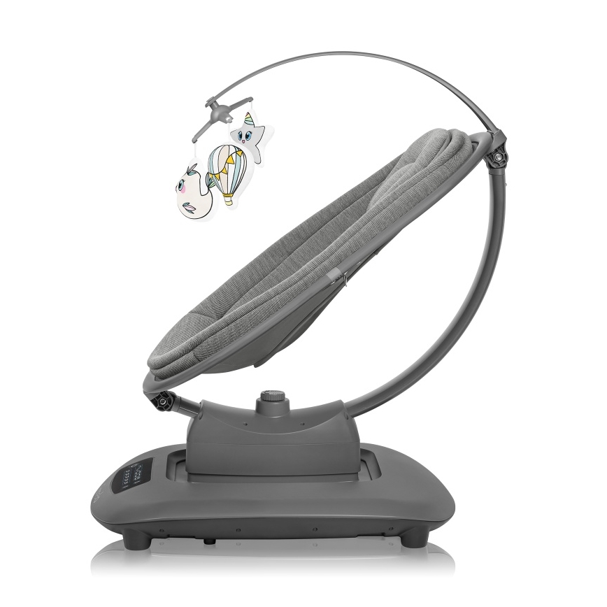 Lionelo - Otroški gugalnik BLOSSOM Grey Concrete z melodijo + daljinski upravljalnik