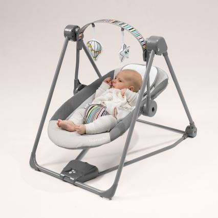 Lionelo - Otroški gugalnik OTTO 4xLR14 Cozy Grey