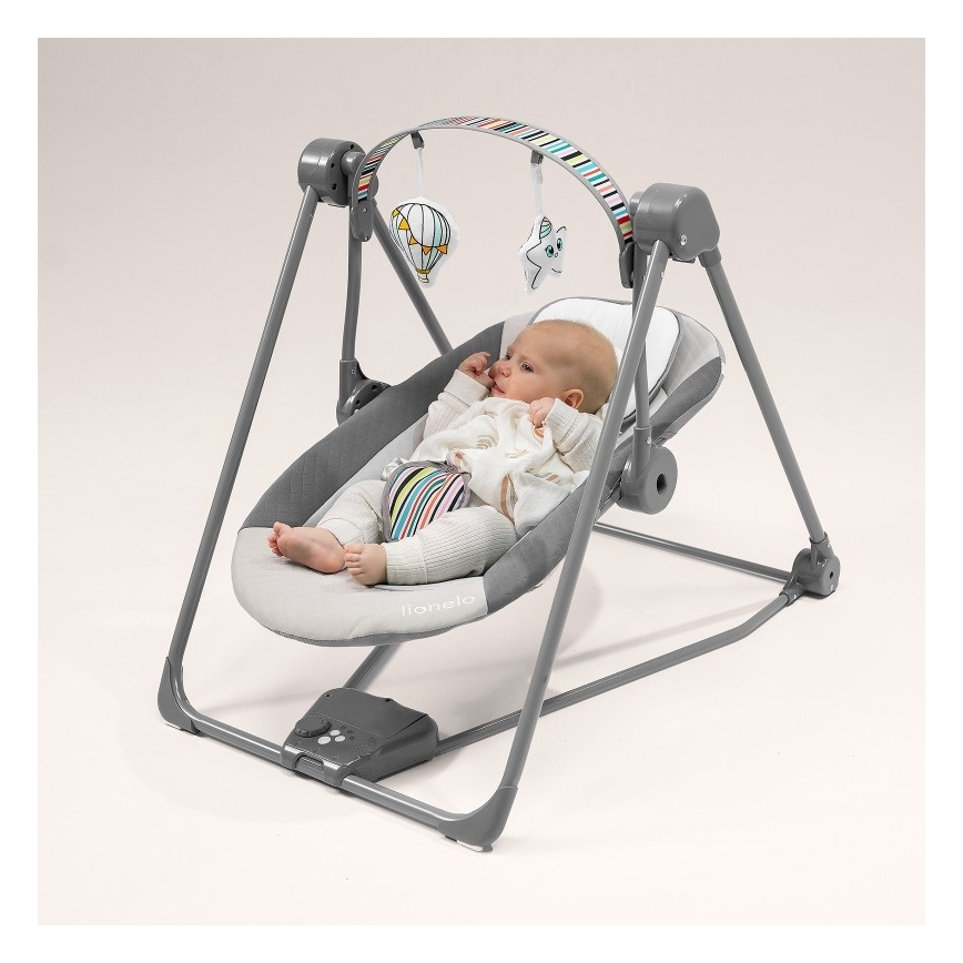 Lionelo - Otroški gugalnik OTTO 4xLR14 Cozy Grey