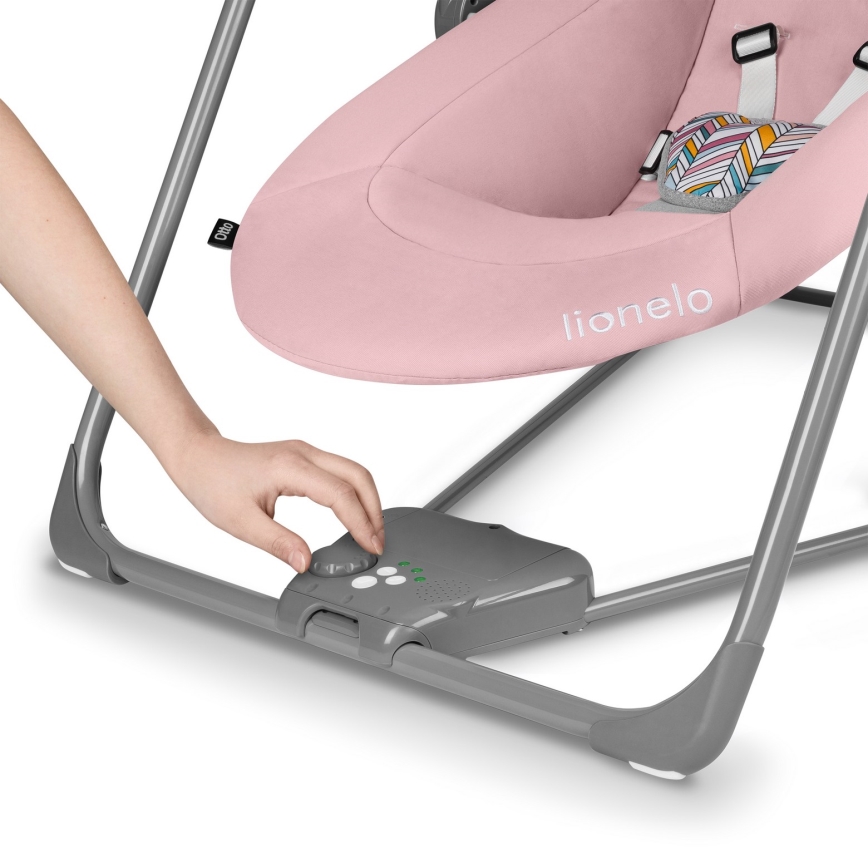 Lionelo - Otroški gugalnik OTTO 4xLR14 Pink Baby