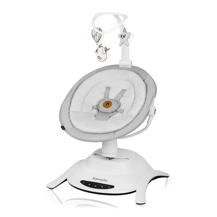 Lionelo - Otroška zibka z melodijo 2v1 BELLA 4xAA betonsko siva + daljinski upravljalnik