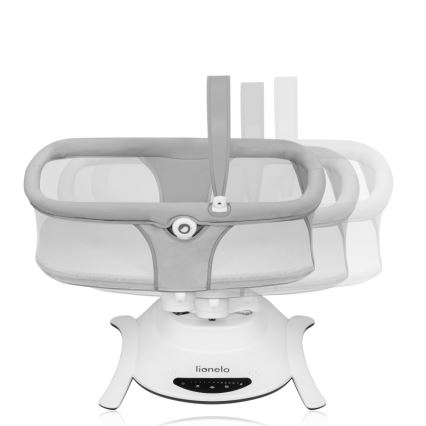 Lionelo - Otroška zibka z melodijo 2v1 BELLA 4xAA betonsko siva + daljinski upravljalnik