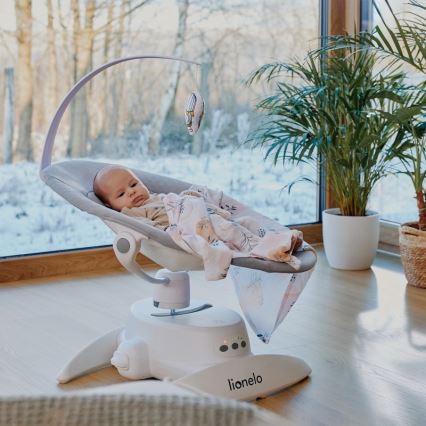 Lionelo - Otroški gugalnik z melodijo IRIS, betonsko siva
