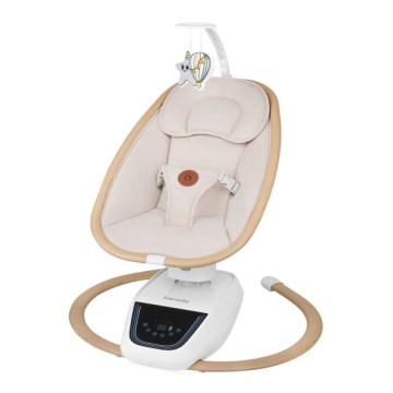 Lionelo - Otroški gugalnik z melodijo OLIVIA Beige Natural + daljinski upravljalnik