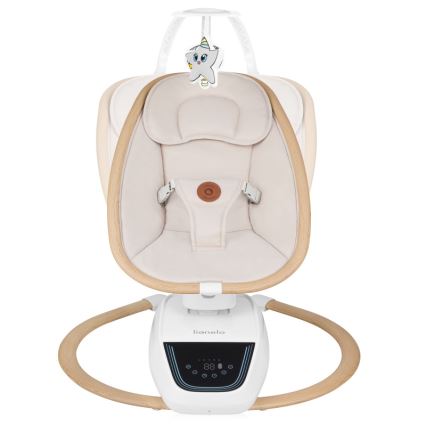 Lionelo - Otroški gugalnik z melodijo OLIVIA Beige Natural + daljinski upravljalnik