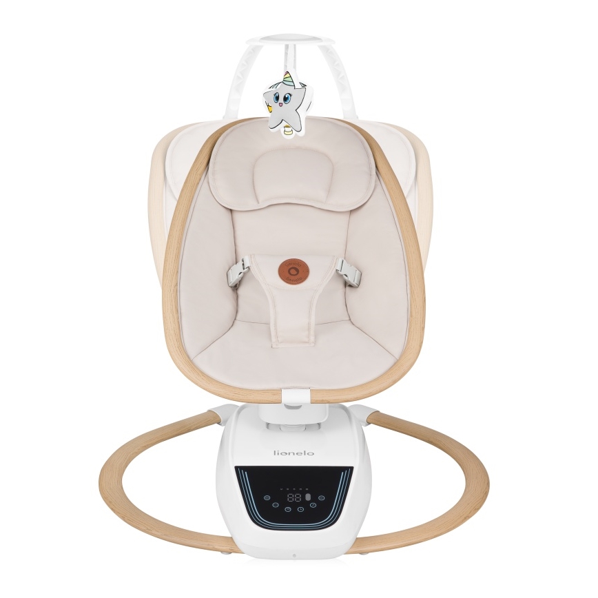 Lionelo - Otroški gugalnik z melodijo OLIVIA Beige Natural + daljinski upravljalnik