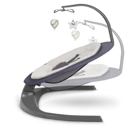 Lionelo - Otroški gugalnik z melodijo RALF 4xAA Grafitno siva + daljinski upravljalnik