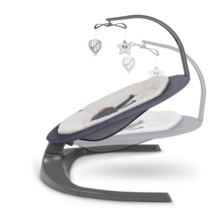 Lionelo - Otroški gugalnik z melodijo RALF 4xAA Grafitno siva + daljinski upravljalnik