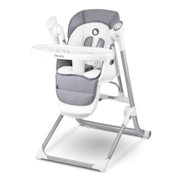 Lionelo - Otroški jedilni stol NILES v sivi barvi 4xAA