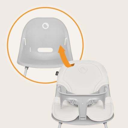 Lionelo - Otroški jedilni stolček 2 v 1 DALIA bel/siv