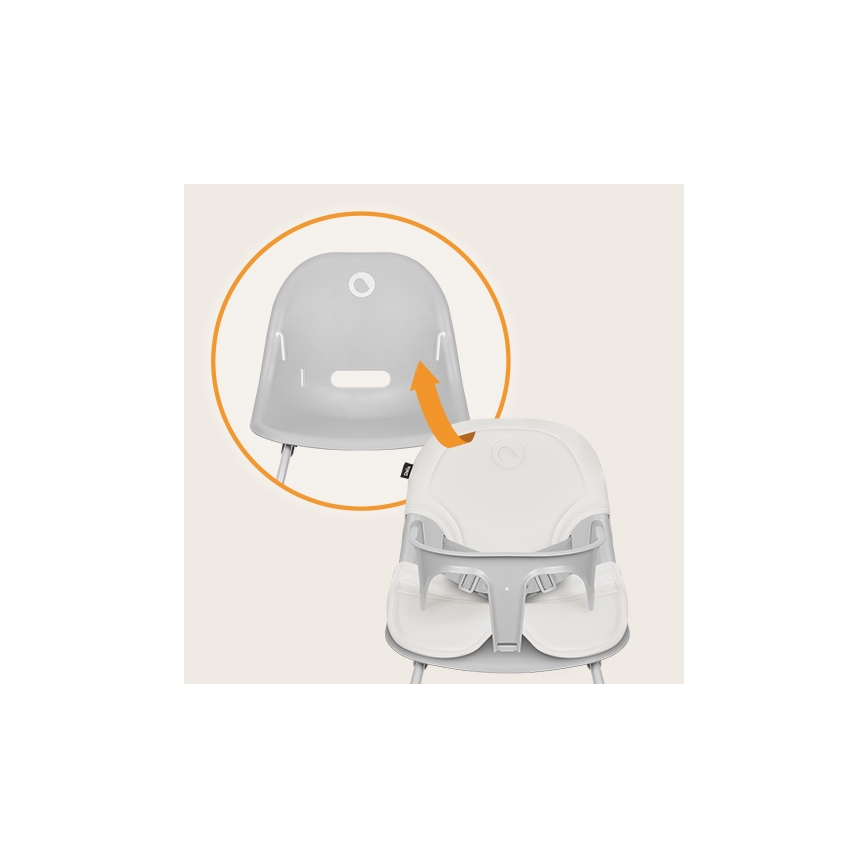 Lionelo - Otroški jedilni stolček 2 v 1 DALIA bel/siv