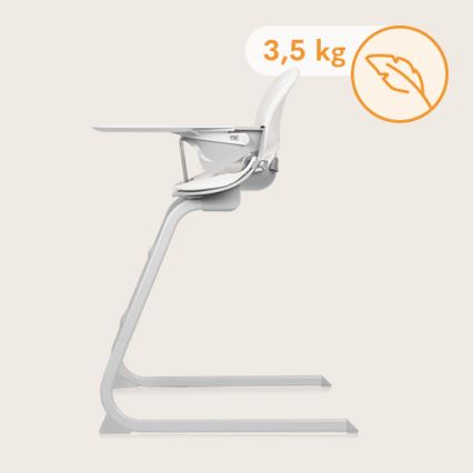 Lionelo - Otroški jedilni stolček 2 v 1 DALIA bel/siv