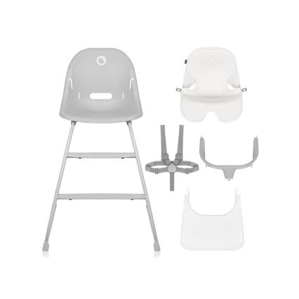 Lionelo - Otroški jedilni stolček 2 v 1 DALIA bel/siv