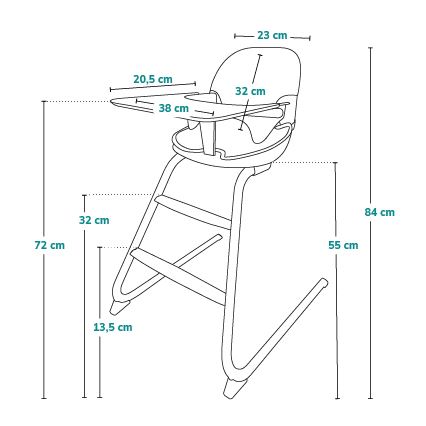 Lionelo - Otroški jedilni stolček 2 v 1 DALIA bel/siv