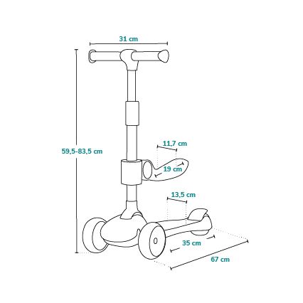 Lionelo - Otroški skiro 2 v 1 FRANKY bela/bež