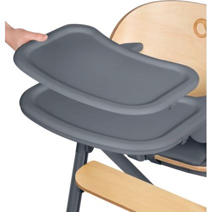 Lionelo - Otroški stolček za hranjenje 3 v 1 CELIA siv les