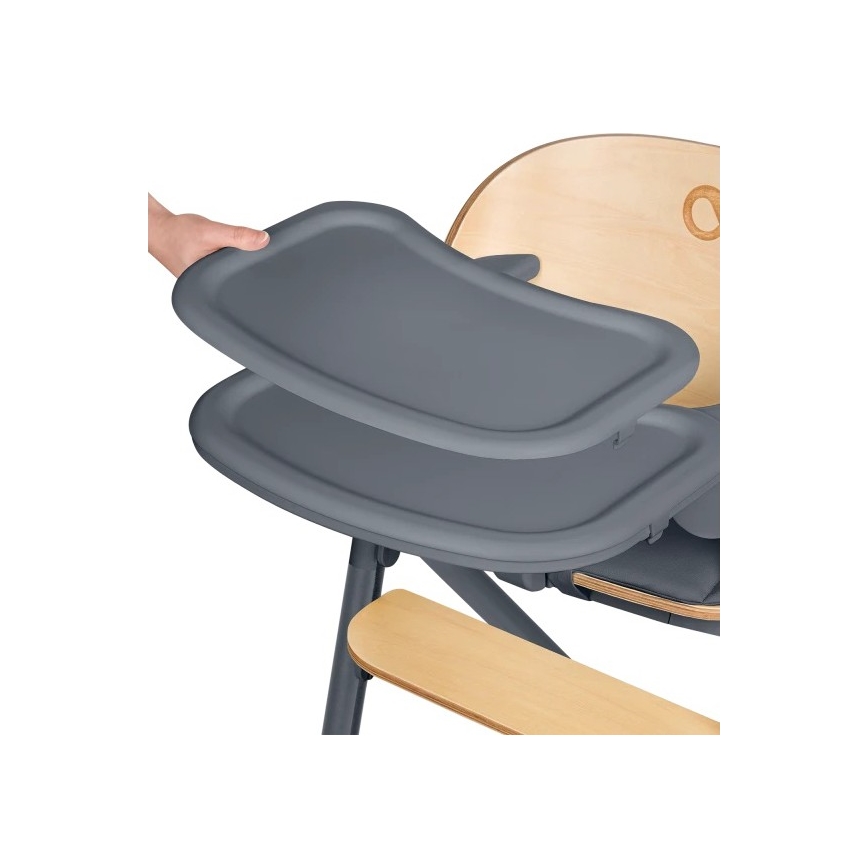 Lionelo - Otroški stolček za hranjenje 3 v 1 CELIA siv les