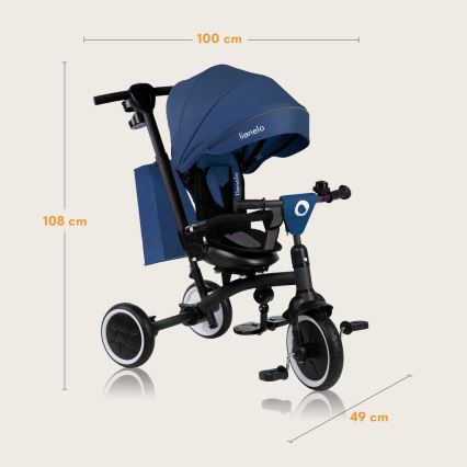 Lionelo - Otroški tricikel TRIS PLUS Modri denim