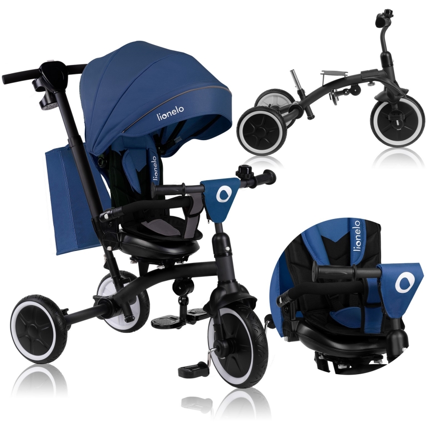 Lionelo - Otroški trikolesnik TRIS PLUS Modri Denim