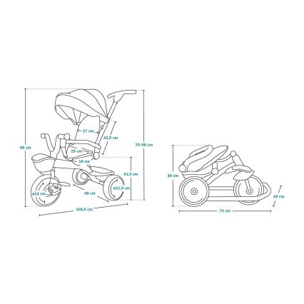 Lionelo - Otroški trikolesnik TRIS siv