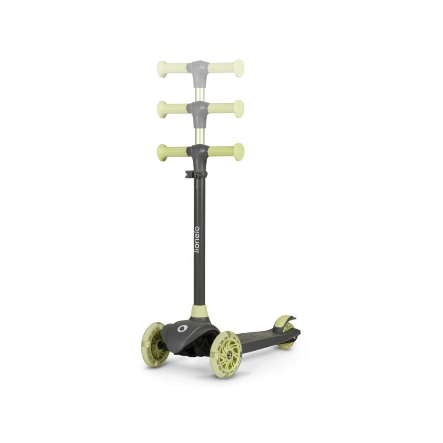 Lionelo - Otroški trotinet JESSY 3xAA siva/zelena