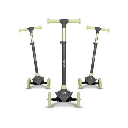 Lionelo - Otroški trotinet JESSY 3xAA siva/zelena