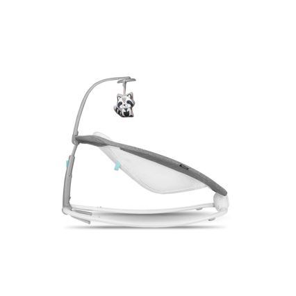 Lionelo - Otroški vibracijski gugalnik s melodijo PASCAL 2xAA siva/turkizna