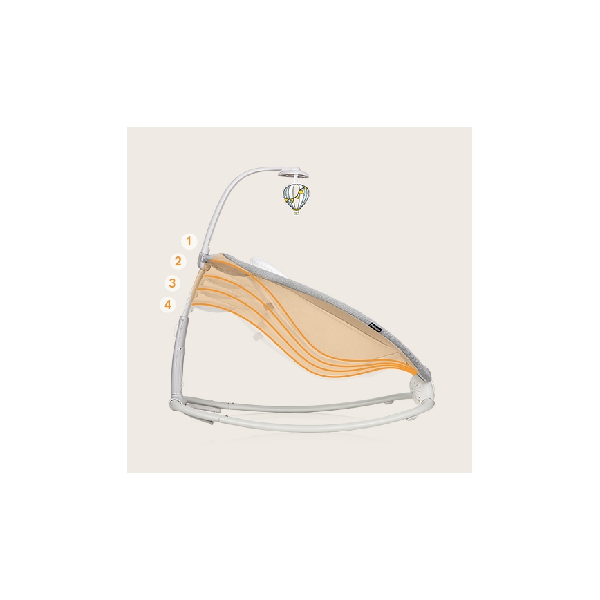 Lionelo - Otroško vibracijsko zibalo z melodijo PASCAL 2xAA sivo