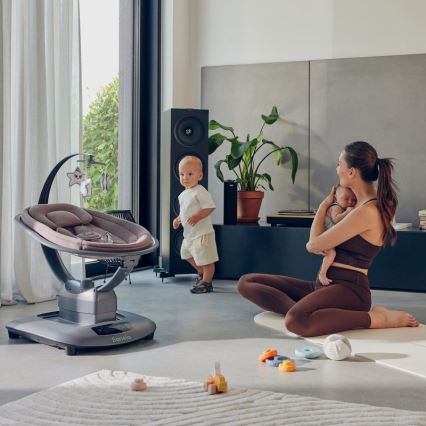 Lionelo - Otroško zibalo z melodijo BLOSSOM Pink Mauve + daljinski upravljalnik