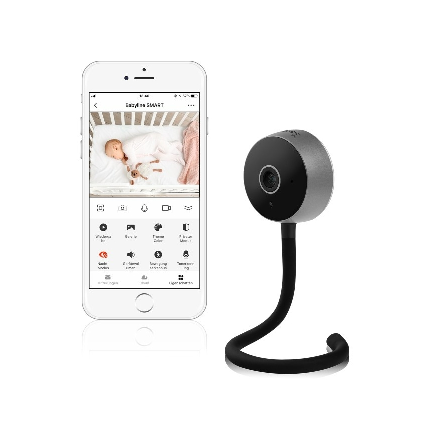 Lionelo - Pametna otroška varuška BABYLINE SMART Wi-Fi Črna
