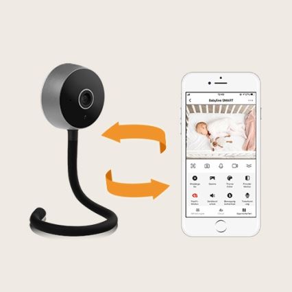 Lionelo - Pametna otroška varuška BABYLINE SMART Wi-Fi Črna