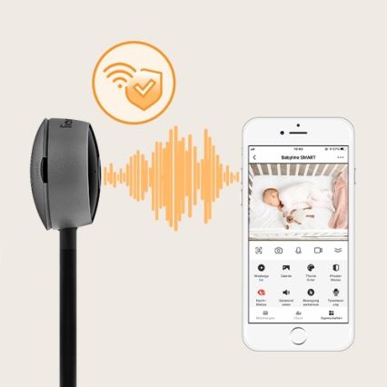 Lionelo - Pametna otroška varuška BABYLINE SMART Wi-Fi Črna