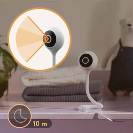 Lionelo - Pametna otroška varuška BABYLINE SMART Wi‑Fi bela