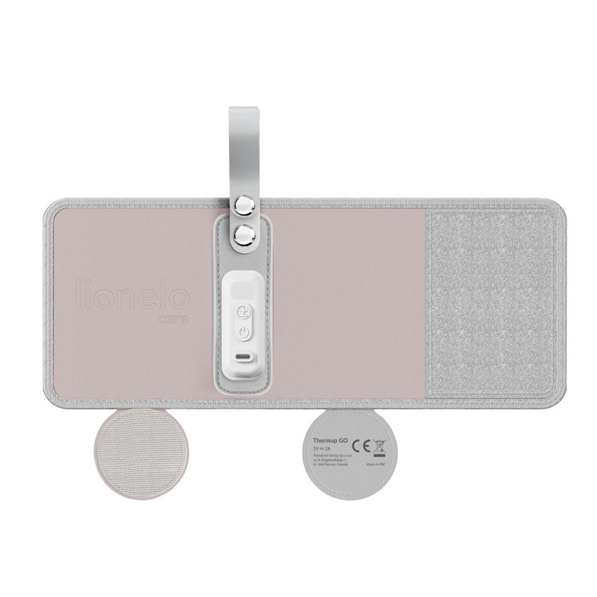 Lionelo - Polnilni grelec stekleničk THERMUP GO 18W/5V Pink Baby