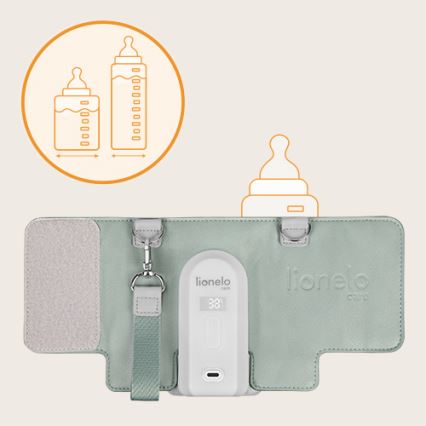 Lionelo - Polnilni grelec za stekleničke THERMUP GO EVO 18W/5V zelena/bela