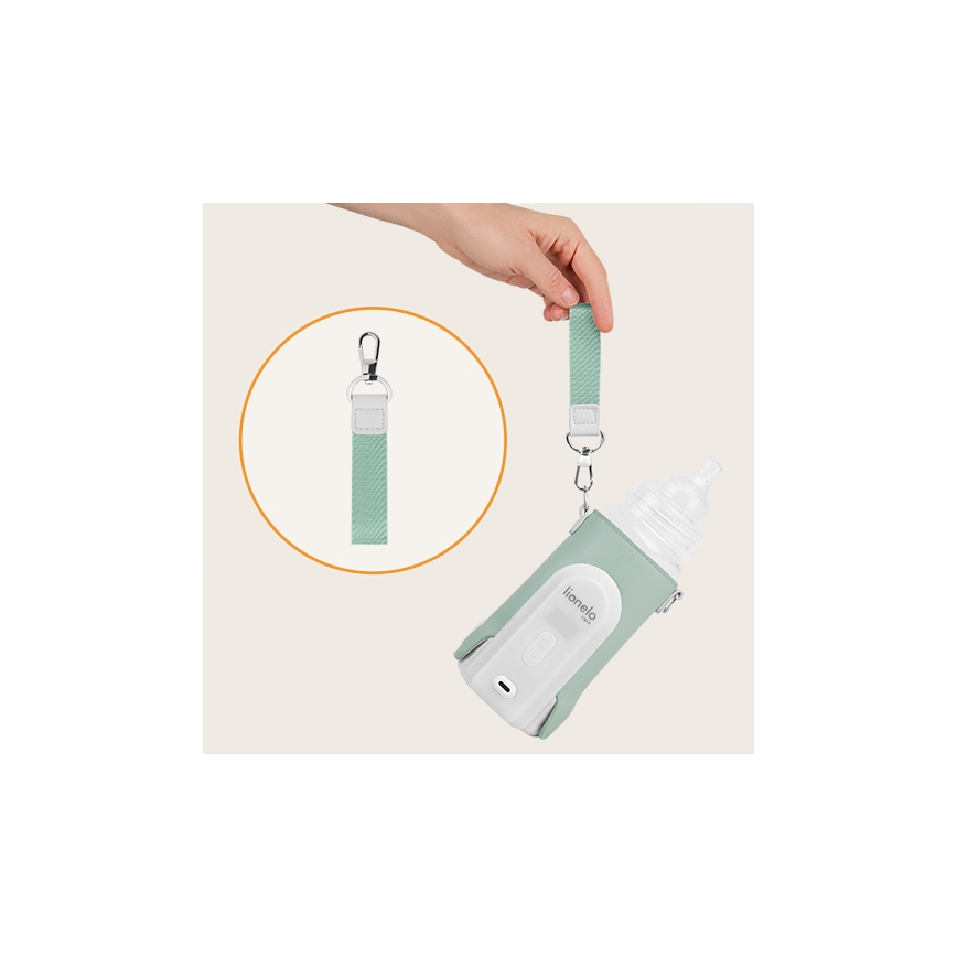 Lionelo - Polnilni grelec za stekleničke THERMUP GO EVO 18W/5V zelena/bela