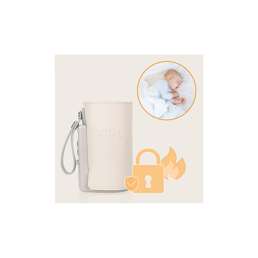 Lionelo - Polnilni grelec za stekleničke THERMUP GO PLUS 10W/5V bež