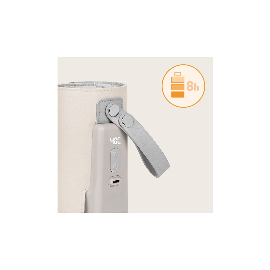 Lionelo - Polnilni grelec za stekleničke THERMUP GO PLUS 10W/5V bež