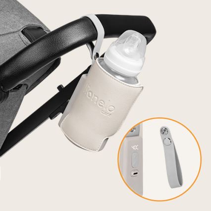 Lionelo - Polnilni grelec za stekleničke THERMUP GO PLUS 10W/5V bež