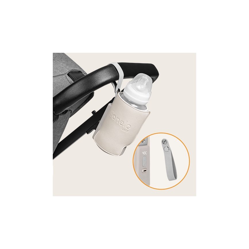 Lionelo - Polnilni grelec za stekleničke THERMUP GO PLUS 10W/5V bež